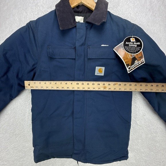 Carhartt Arctic Jacket‎ Nylon Quilt Lined Mens Small C03 NVY Navy Blue - Picture 5 of 15